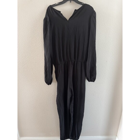 Womens jumpsuit Outfit Pockets Long sleeves Pants Jumpsuit black XL MISSING BELT - Picture 14 of 16